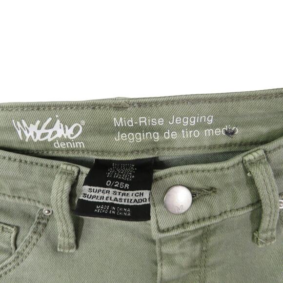 Mossimo Olive Green Mid Rise Skinny Jeans Size 0 - Picture 5 of 6